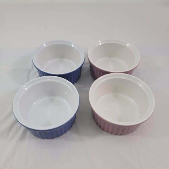 Porcelain Ramekin Dessert Butter Gravy Bowls Set of 4 - Made in France - Picture 5 of 16